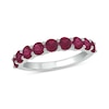 Thumbnail Image 1 of 3.5mm Lab-Created Ruby Nine Stone Band in Sterling Silver