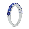 Thumbnail Image 2 of 3.5mm Blue Lab-Created Sapphire Nine Stone Band in Sterling Silver