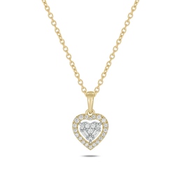 1/6 CT. T.W. Multi-Diamond Heart Pendant in 10K Gold