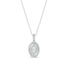 Thumbnail Image 0 of 1/4 CT. T.W. Oval Multi-Diamond Spiral Pendant in 10K White Gold