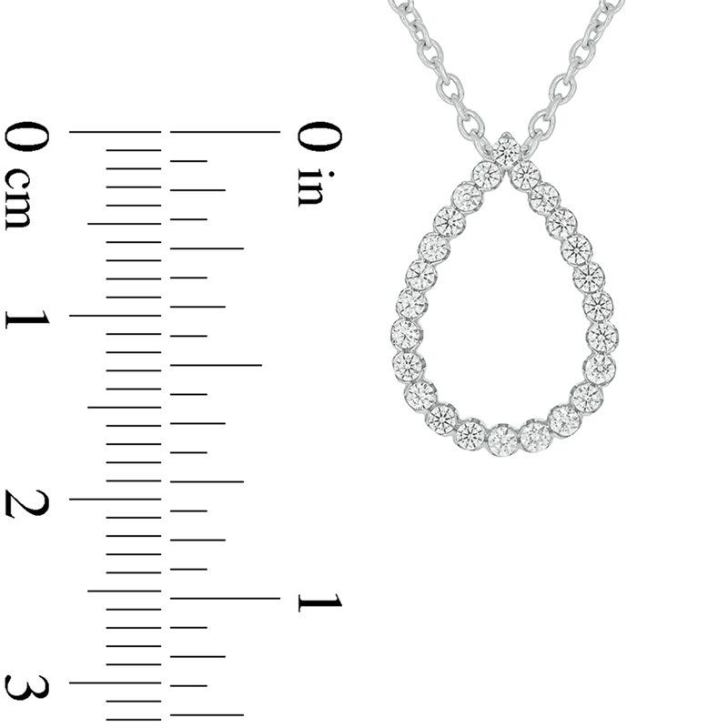 Main Image 2 of 1/2 CT. T.W. Diamond Teardrop Outline Pendant in 10K White Gold