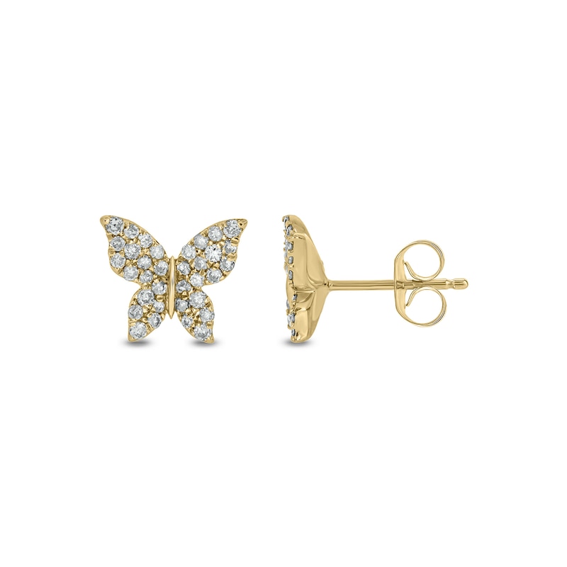 1/3 CT. T.W. Diamond Butterfly Stud Earrings in 10K Gold