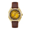 Thumbnail Image 0 of Men's Bulova Classic Gold-Tone Brown Leather Strap Watch with Gold-Tone Dial (Model: 97B214)
