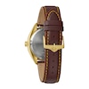 Thumbnail Image 2 of Men's Bulova Classic Gold-Tone Brown Leather Strap Watch with Gold-Tone Dial (Model: 97B214)