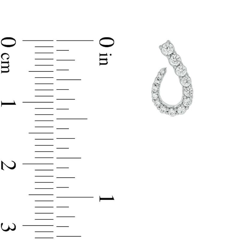 Main Image 2 of 1/2 CT. T.W. Journey Diamond Open Teardrop Stud Earrings in 10K White Gold