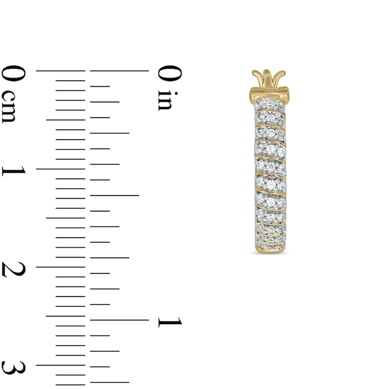 Main Image 2 of 1/2 CT. T.W. Diamond Cascading Hoop Earrings in Sterling Silver with 14K Gold Plate