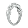 Thumbnail Image 2 of 4.0mm White Lab-Created Sapphire and 1/3 CT. T.W. Diamond Frame Five Stone Band in Sterling Silver