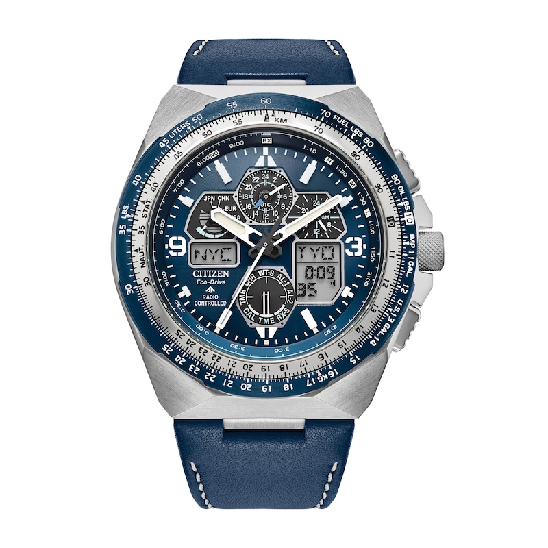 Main Image 1 of Men's Citizen Eco-Drive® Promaster Air Skyhawk A-T Chronograph Blue Strap Watch with Blue Dial (Model: JY8148-08L)