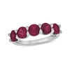 Thumbnail Image 1 of 5.0mm Lab-Created Ruby Five Stone Band in Sterling Silver