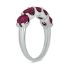 Thumbnail Image 2 of 5.0mm Lab-Created Ruby Five Stone Band in Sterling Silver