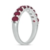 Thumbnail Image 2 of Oval Lab-Created Ruby Nine Stone Band in Sterling Silver