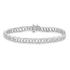 1/10 CT. T.W. Diamond Curb Chain Bracelet In Sterling Silver - 7.25