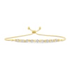 1/2 CT. T.W. Princess Multi-Diamond X Station Bolo Bracelet In Sterling Silver With 14K Gold Plate - 9.5