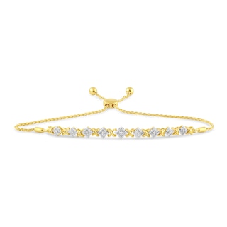 K Inital Bolo Bracelet 14K Yellow Gold 9.5