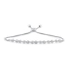 Thumbnail Image 1 of 1/5 CT. T.W. Pear and Oval Multi-Diamond Alternating Bolo Bracelet in Sterling Silver - 9.5&quot;