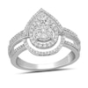 Thumbnail Image 1 of 1/2 CT. T.W. Pear Multi-Diamond Open Frame Ring in 10K White Gold - Size 7