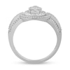 Thumbnail Image 2 of 1/2 CT. T.W. Pear Multi-Diamond Open Frame Ring in 10K White Gold - Size 7