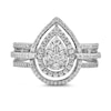 Thumbnail Image 3 of 1/2 CT. T.W. Pear Multi-Diamond Open Frame Ring in 10K White Gold - Size 7