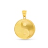 Yin Yang Symbol Disc Necklace Charm In Solid 10K Gold