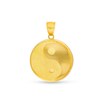 Yin Yang Symbol Disc Necklace Charm In Solid 10K Gold