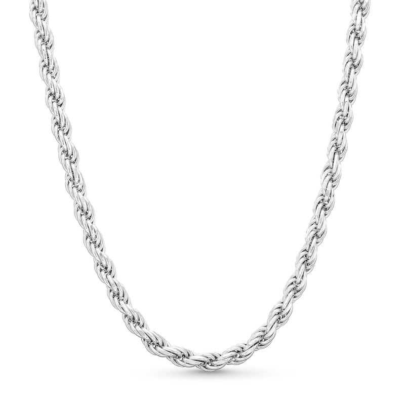 Main Image 1 of 4.0mm Rope Chain Necklace in Solid Sterling Silver  - 22&quot;