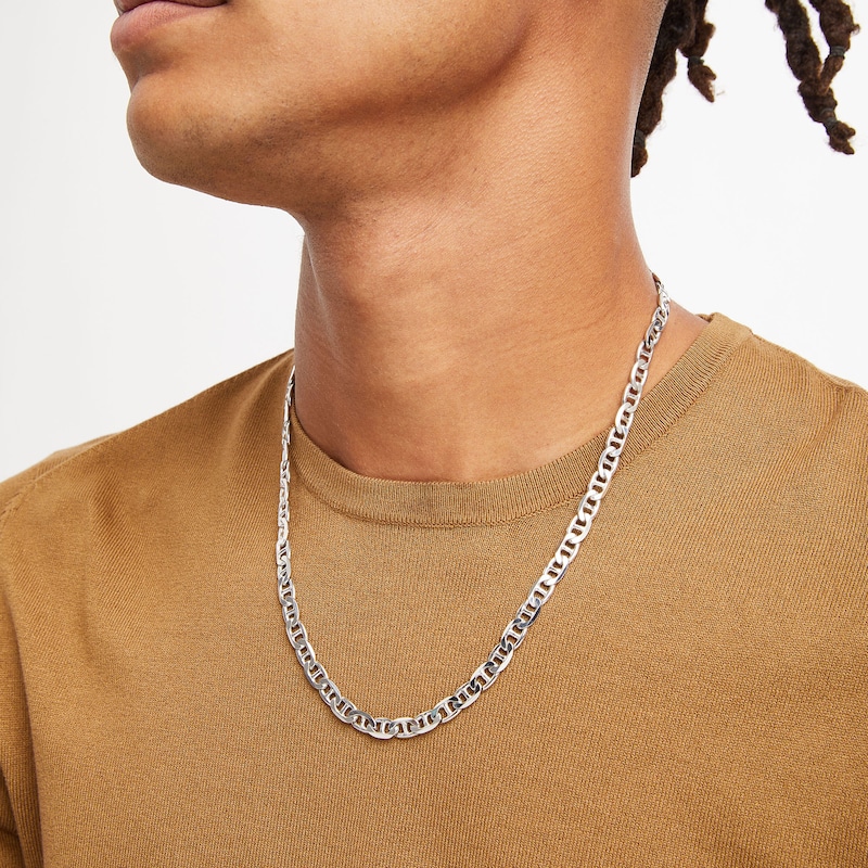 Men's 12.0mm Curb Chain Necklace in Stainless Steel - 22