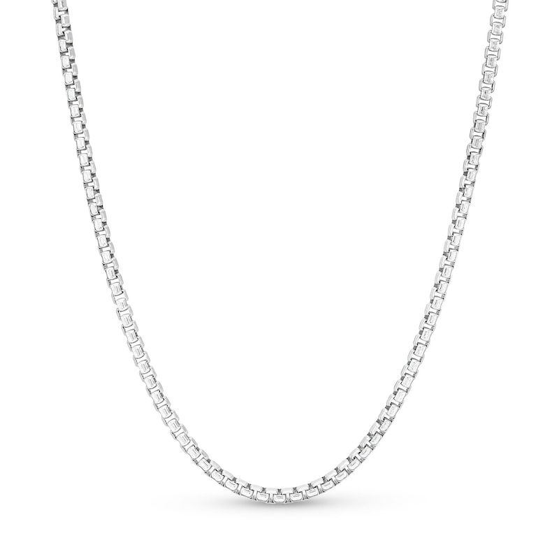 3.0mm Box Chain Necklace in Solid Sterling Silver  - 24"