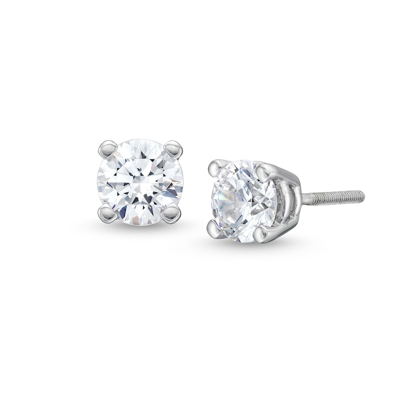 Main Image 1 of 1-1/2 CT. T.W. Certified Lab-Created Diamond Solitaire Stud Earrings in 14K White Gold (I/SI2)