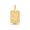 Thumbnail Image 0 of Flying Eagle Textured Dog Tag Necklace Charm in Solid 10K Gold