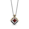 Thumbnail Image 1 of Enchanted Disney Villains Evil Queen Garnet and 1/5 CT. T.W. Diamond Square Pendant in Sterling Silver and 10K Gold