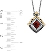 Thumbnail Image 3 of Enchanted Disney Villains Evil Queen Garnet and 1/5 CT. T.W. Diamond Square Pendant in Sterling Silver and 10K Gold