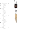 Thumbnail Image 3 of Enchanted Disney Pocahontas Smoky Quartz and 1/5 CT. T.W. Diamond Feather Drop Pendant in Sterling Silver and 10K Gold