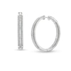 Thumbnail Image 1 of 3 CT. T.W. Baguette-Cut Lab-Created Diamond Inside-Out Hoop Earrings in 10K White Gold (I/I1)