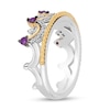 Thumbnail Image 2 of Enchanted Disney Wish Amethyst and 1/6 CT. T.W. Diamond Crown Ring in Sterling Silver and 10K Gold - Size 7