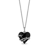 Thumbnail Image 1 of Enchanted Disney Villains Maleficent Heart-Shaped Onyx and 1/8 CT. T.W. Diamond Thorns Pendant in Sterling Silver