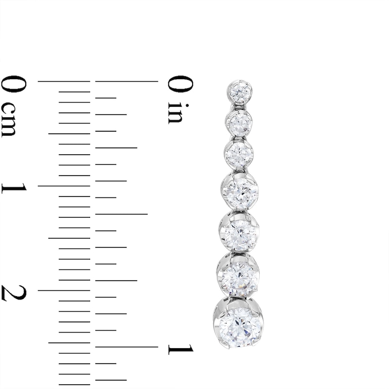 Main Image 3 of 1-1/2 CT. T.W. Journey Certified Lab-Created Diamond Drop Earrings in 14K White Gold (F/SI2)