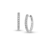 Thumbnail Image 0 of 1/10 CT. T.W. Diamond Miracle Oval Hoop Earrings in Sterling Silver