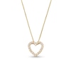 Thumbnail Image 1 of 1/5 CT. T.W. Diamond Heart Outline Pendant in 10K Gold