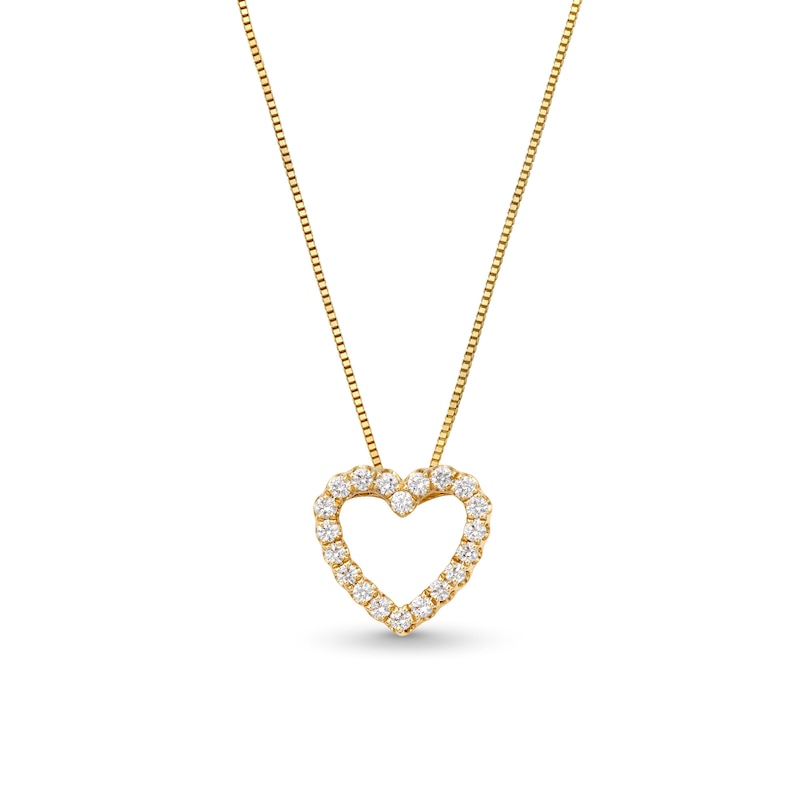 1/5 CT. T.W. Diamond Heart Outline Pendant in 10K Gold | Zales Outlet