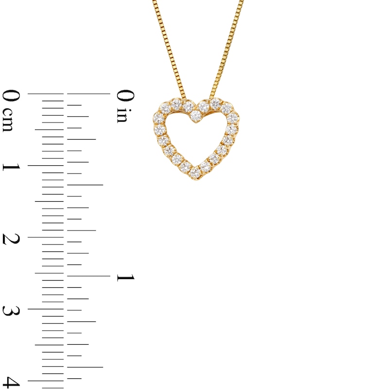 Main Image 2 of 1/5 CT. T.W. Diamond Heart Outline Pendant in 10K Gold