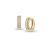 Thumbnail Image 1 of 3/8 CT. T.W. Diamond Triple Row Hoop Earrings in 10K Gold