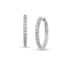 Thumbnail Image 1 of 1/4 CT. T.W. Diamond Miracle Oval Hoop Earrings in Sterling Silver