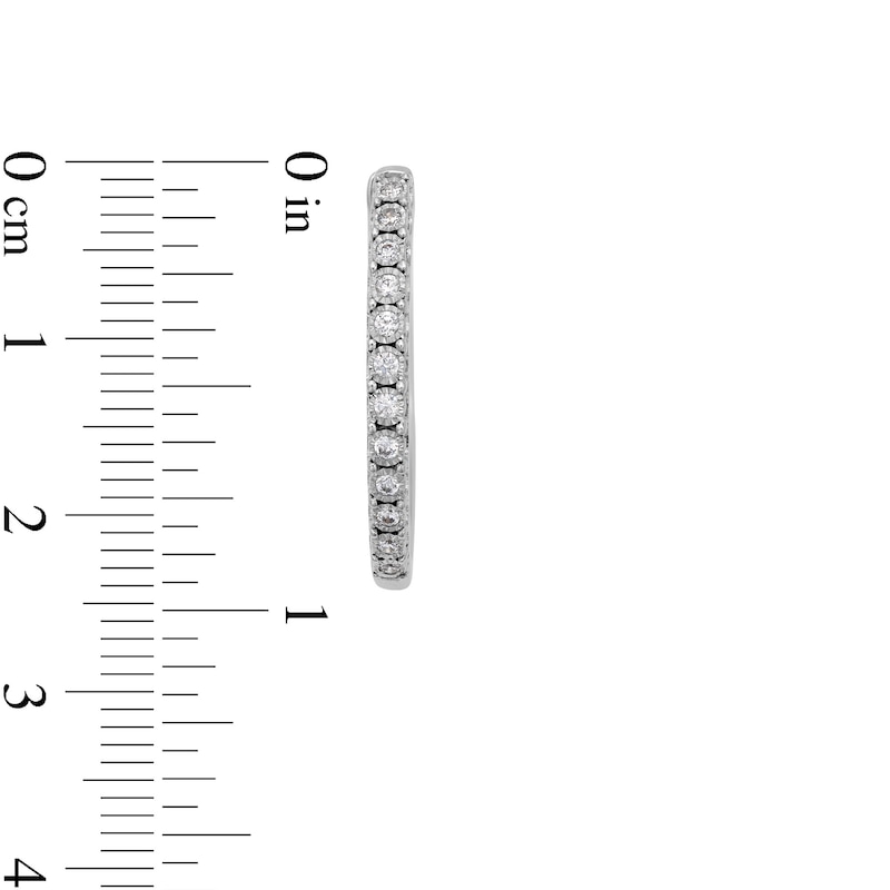 Main Image 2 of 1/4 CT. T.W. Diamond Miracle Oval Hoop Earrings in Sterling Silver