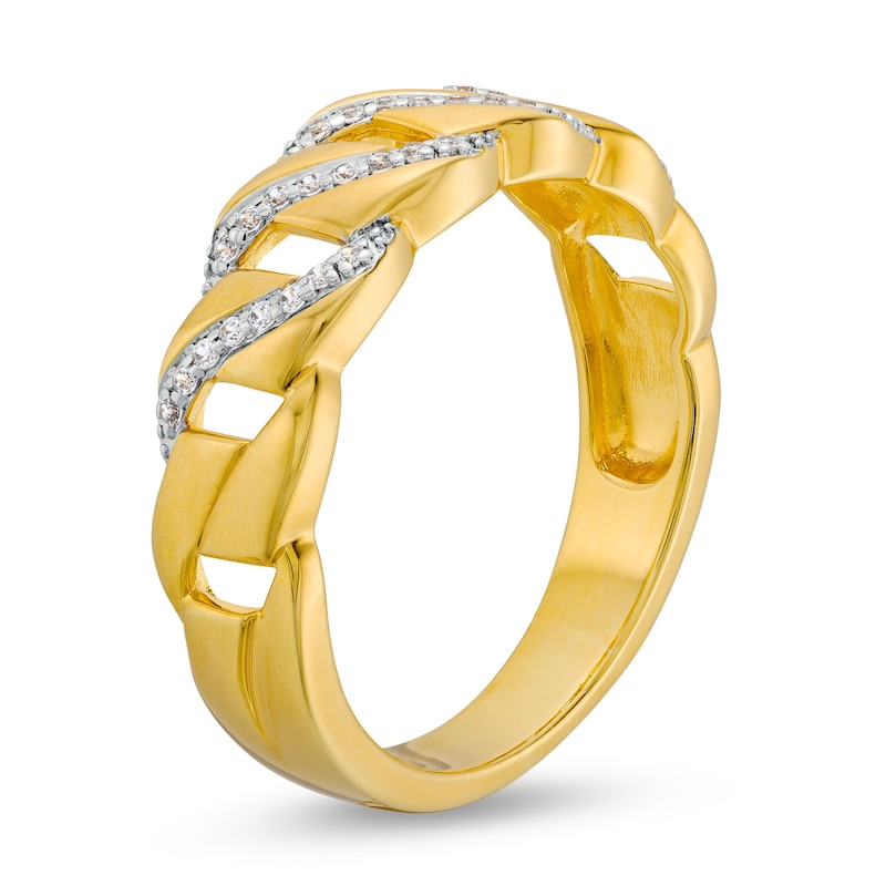 Men's 1/6 CT. T.W. Diamond Chain Link Ring in 10K Gold