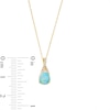 Thumbnail Image 3 of Pear-Shaped Opal and 1/20 CT. T.W. Diamond Ribbon Pendant in 10K Gold