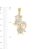 Thumbnail Image 2 of Men's 1/2 CT. T.W. Diamond Dragon, Shield and Swords Crest Necklace Charm in 10K Gold