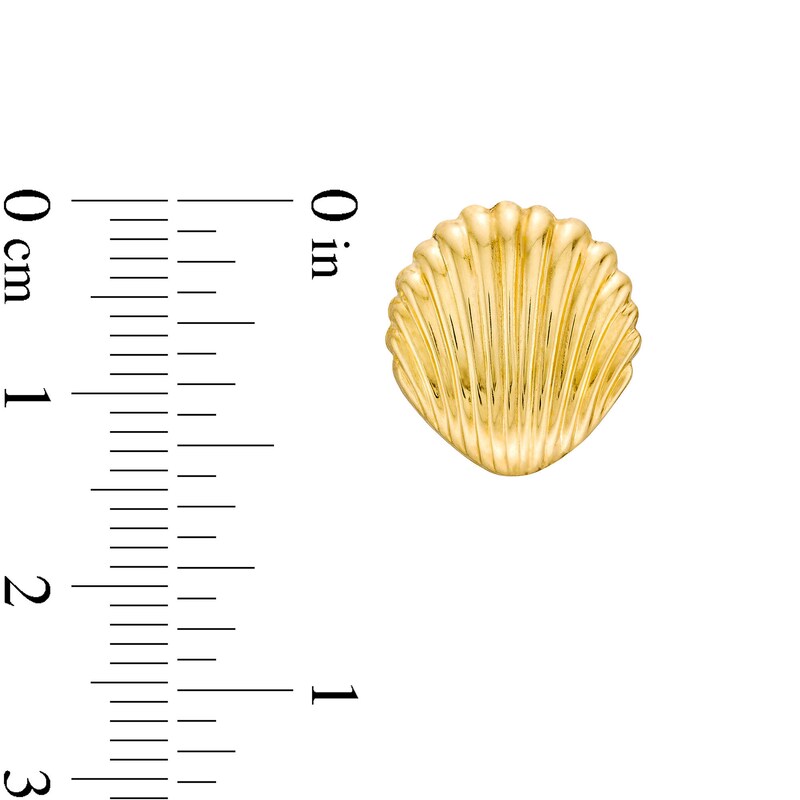 Main Image 3 of Sea Shell Stud Earrings in 10K Gold