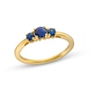 Thumbnail Image 1 of Blue Sapphire Three Stone Ring in 10K Gold