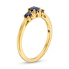 Thumbnail Image 3 of Blue Sapphire Three Stone Ring in 10K Gold