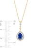 Thumbnail Image 3 of Pear-Shaped Blue Sapphire and 1/8 CT. T.W. Diamond Dangle Pendant in 10K Gold